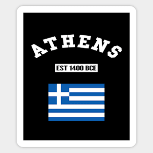 🏺 Athens Greece Strong, Greek Flag, Est 1400 BCE, City Pride Sticker